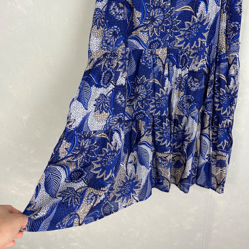 Velvet Graham & Spencer size L Zahara cami dress tiered cotton blue floral - Picture 6 of 14
